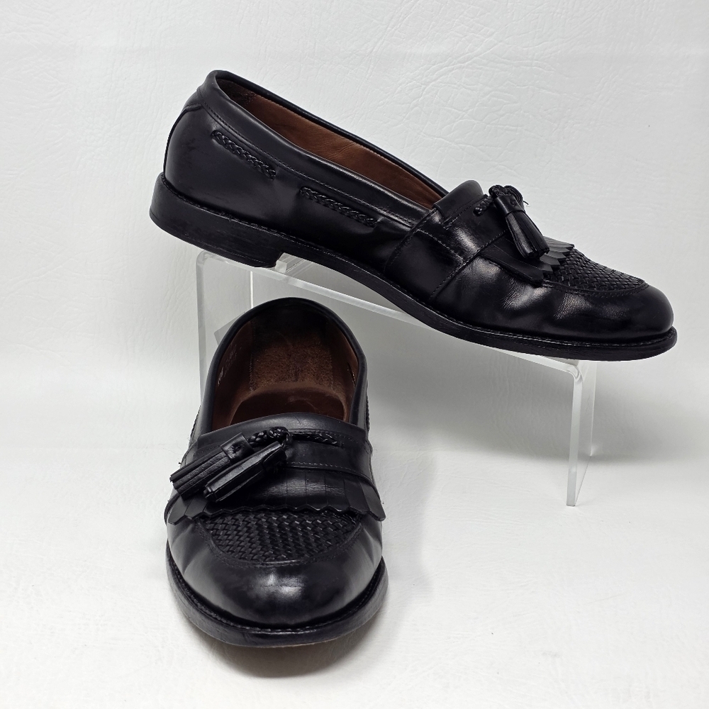 Allen Edmonds CODY Black Leather Woven Kiltie Tassel Loafer Dress Shoes Sz 10.5
